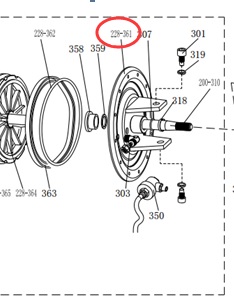 M-231BP36/228-361 Крышка цилиндра отжима передняя